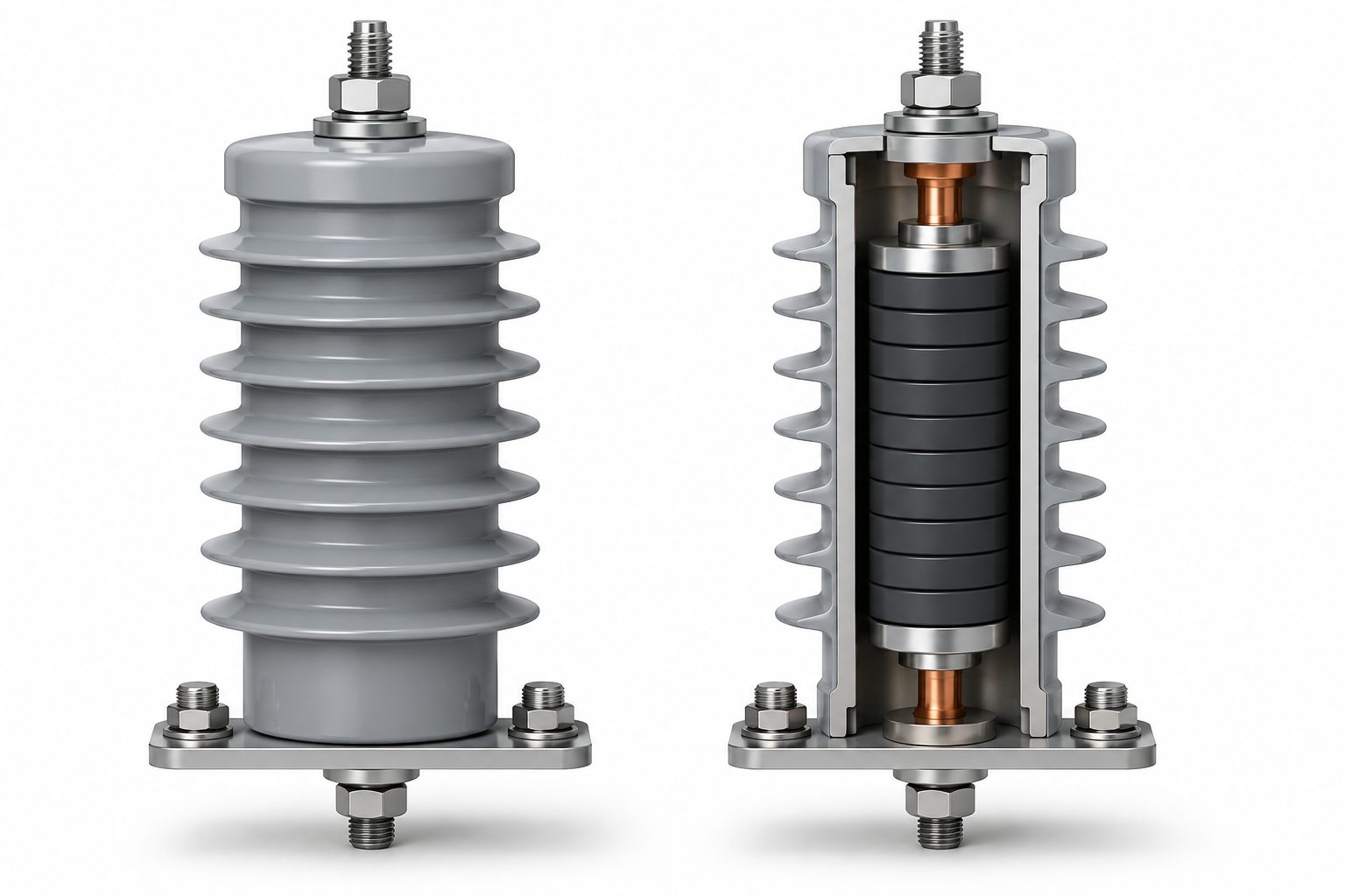 Metal Oxide ZnO Lightning Arrester with Gapless Zinc Oxide Blocks