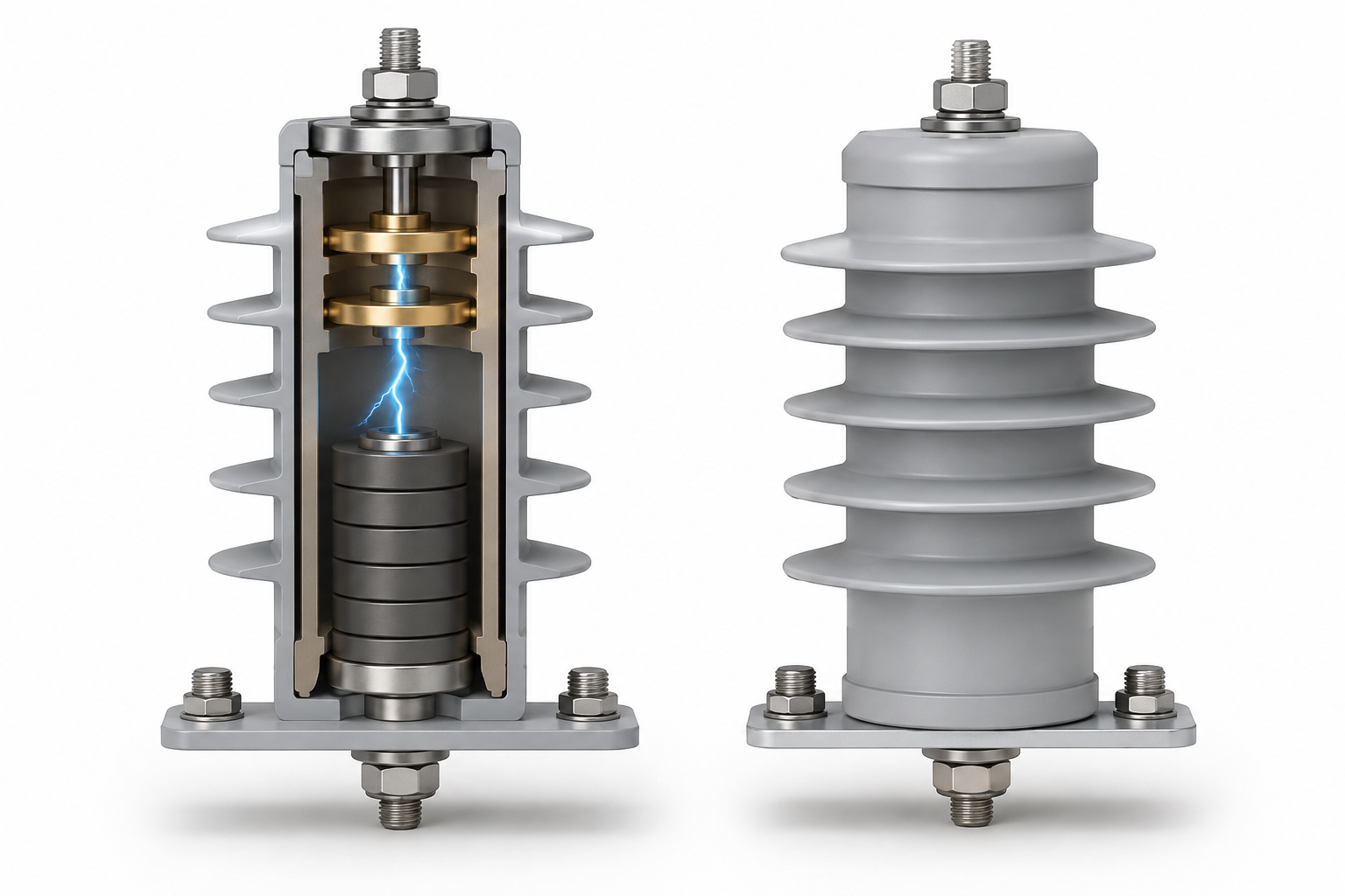 Valve Type Lightning Arrester with Spark Gap and Silicon Carbide Blocks